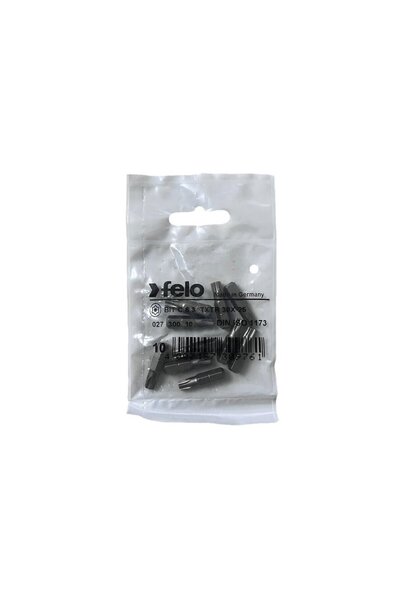 FELO Set of 10 Felo bits, Industrial profile Torx TR series, C6.3, TTX30, 25mm