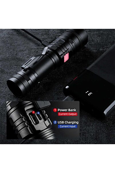 Supfire Superfire V8-S LED Flashlight, 2000lm, 300M, 5200mAh, Zoom, USB-C charging, 36W