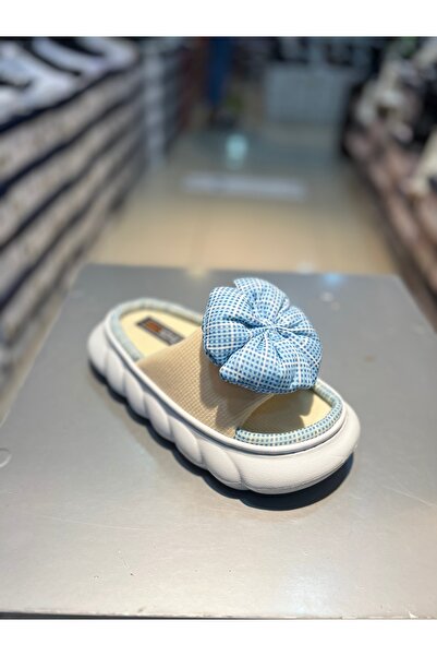 Akınal Bella Papuci puf colorați pentru femei cu fundă