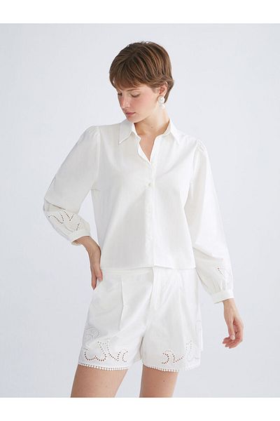 LC Waikiki Quality Parts from Celebi Store |   White Openwork Detailed Women's Shirt
