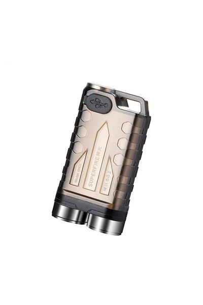 Supfire Superfire EM01 keychain pocket flashlight, 800lm, 500mAh, USB C, emergency light