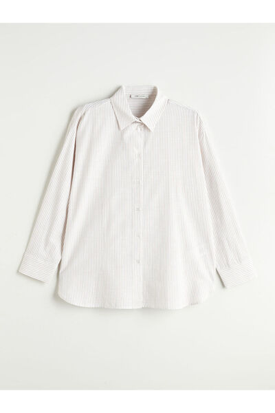 LC Waikiki New Season Striped Oversize Women's Shirt - S5Md97Z8