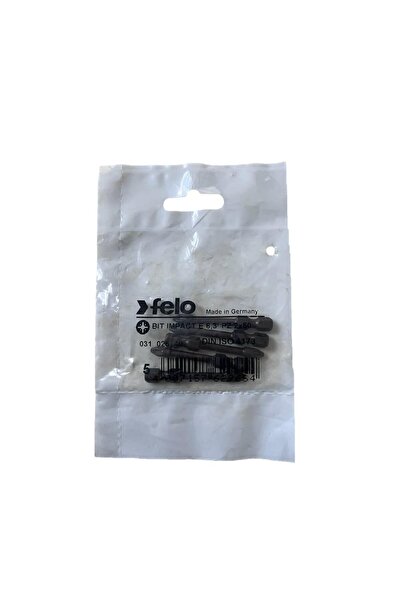 FELO Set of 5 Felo bits, Impact series profile Pozidrive, E6.3, PZ2, 50mm