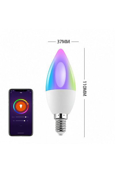 Proxxon Bec LED RGB Smart Gosund WB6, RGB+CW, 5W, E14, Control din aplicatie