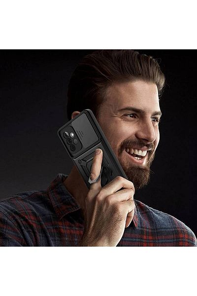 OEM Samsung S 24 phone case, armour type, camera protection, black, 360 ring