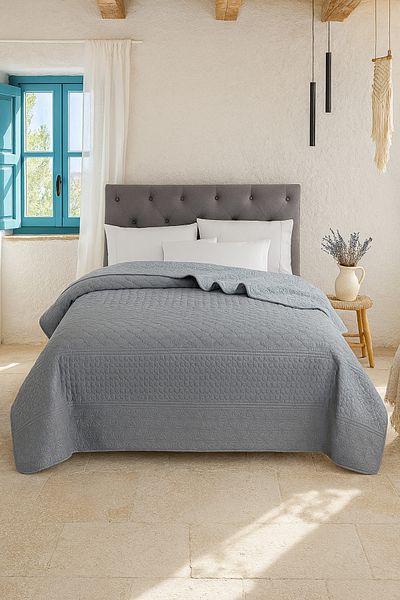 Evimcim Double Sided Bedspread 200X220 cm Modern Textured Comfortable Light and Stylish Daily Use
