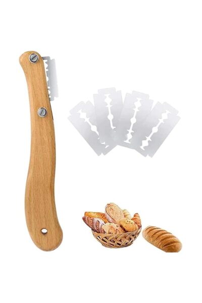 Generic Bread Lame Dough Scoring Tool Van with Wooden Handle 5 Blades, Creati...