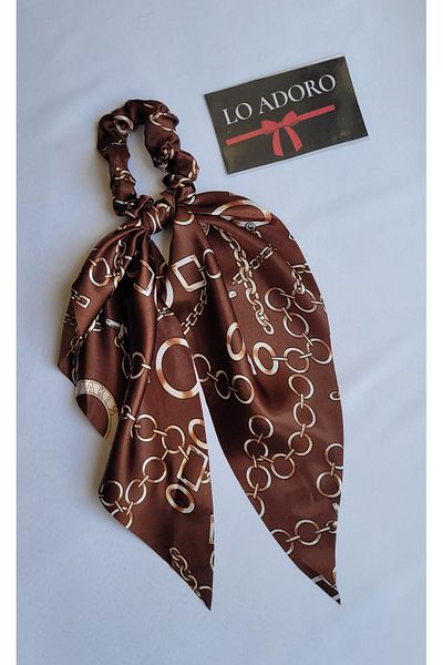 LO ADORO Scarf Rubber Buckle Satin Women's Bun Buckle Bag Neck Scarf Bandana Bagel Scarf Comes Off Rubber