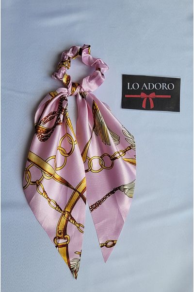 LO ADORO Scarf Rubber Buckle Satin Women's Bun Buckle Bag Neck Scarf Bandana Bagel Scarf Comes Off Rubber