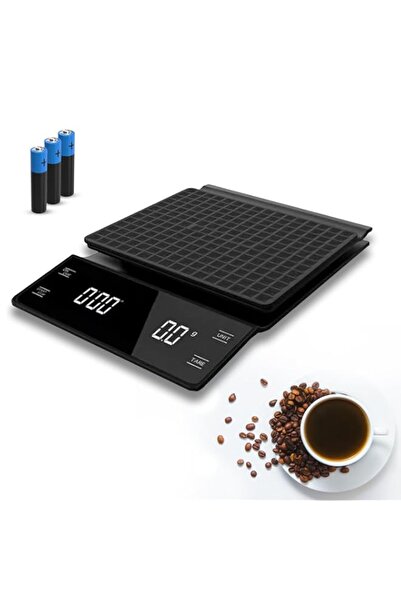 Generic ميزان قهوة ومطبخ متعدد الوظائف من ليفادا بلس مزود بمؤقت - 3 كجم / 0.1...