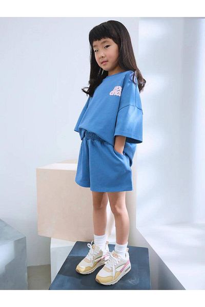 JELİBOOM Good Energy Girl's Shorts Set 100% Cotton 3-10 Years