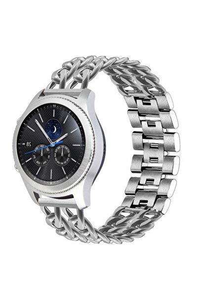 sickossi Galaxy Watch 46mm (22mm) Compatible Krd-17 Metal Scks Band-Silver