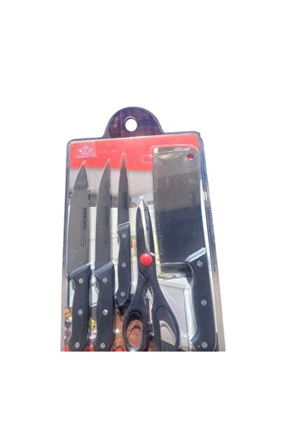 Generic Kitchen Knife Set with Scissors, 5-Piece Multipurpose Cutlery Set, In...