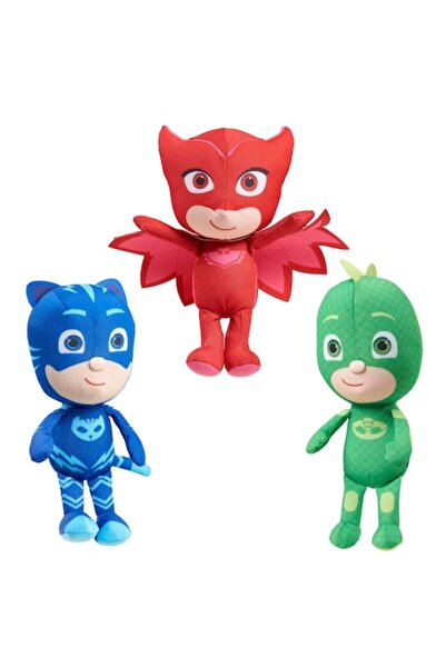 OEM Set de jucării de pluș - PJ Masks - Bufniță, Pisicuță și Sopi, 27 cm