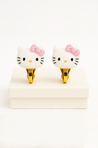 MakeWell Deliksiz Kulaklar için Hello Kity Tasarımlı Rengarek Sıkıştırmalı Kü...