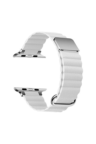 sickossi Watch 7 45mm Compatible Krd-78 Pu Leather Cord Strap Strap Scks- White