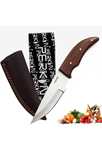 Generic سكين الطاهي من بيركين كيتشن مع غمد جلدي متعدد الأغراض للتخييم في الهو...