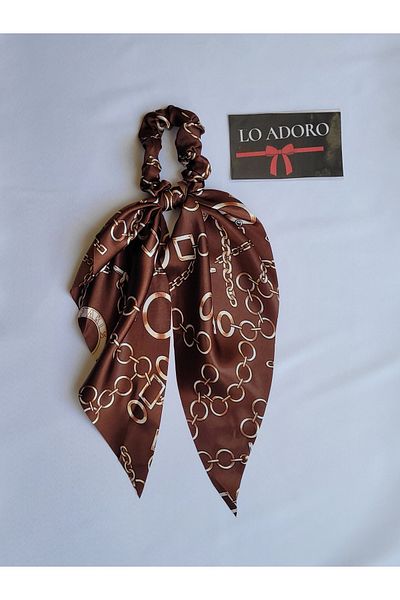 LO ADORO Scarf Rubber Buckle Satin Women's Bun Buckle Bag Neck Scarf Bandana Bagel Scarf Comes Off Rubber