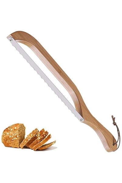 Generic سكين خبز خشبي، لون الكرز (16 بوصة) - قاطعة خبز العجين المخمر المسننة ...