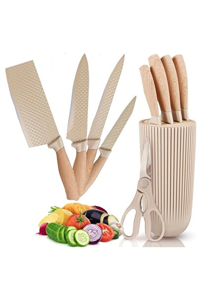 Generic مجموعة سكاكين الشيف جولدن آبل المكونة من 6 قطع، مجموعة سكاكين المطبخ ...