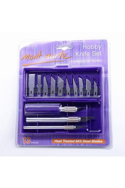 Generic Mont Marte Hobby Knife Set (13 Pieces, Silver)