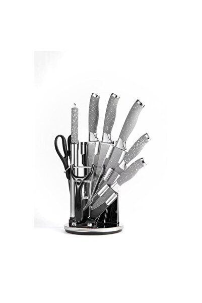 Generic مجموعة سكاكين مطبخ احترافية من كويزين آرت، مكونة من 9 قطع مع حامل دوا...