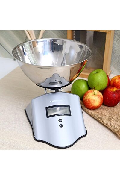 Generic ميزان مطبخ رقمي من أولسنمارك - وعاء وجسم من الفولاذ المقاوم للصدأ - و...