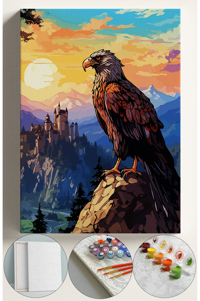 Sulepas Sayılarla Boyama Seti Numaralı Tuval Fırça Boya 40x50 Cm - DAĞLARDA K...