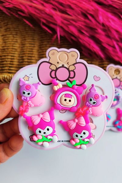 Nisankids Kuromi Girl's Rubber Buckle Set (5 Pieces of Rubber)