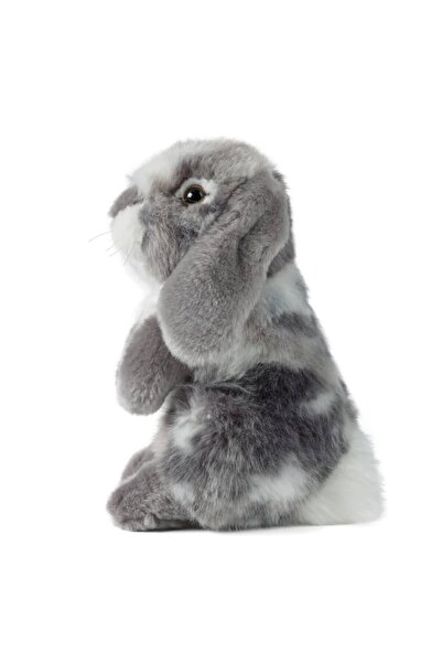 Living Nature Jucarie de plus, Iepure pufos cu urechi lungi gri in sezut 19 cm