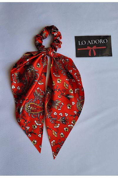 LO ADORO Scarf Rubber Buckle Satin Women's Bun Buckle Bag Neck Scarf Bandana Bagel Scarf Comes Off Rubber