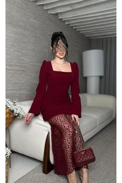SOOL Manal Dress - Burgundy