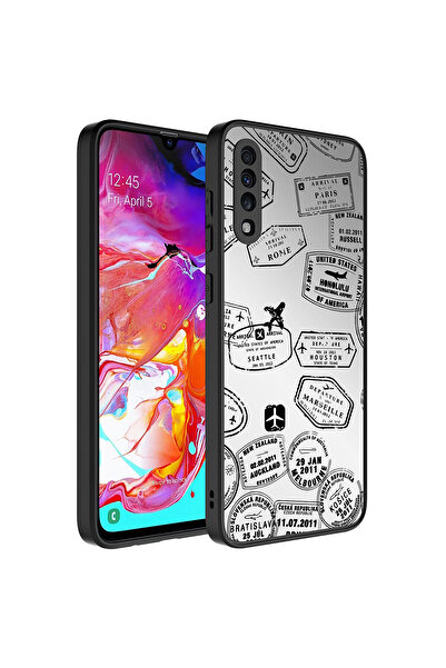 sickossi حافظة لهاتف Galaxy A70، غطاء مرآة SCKS لامع مع حماية للكاميرا - للسفر