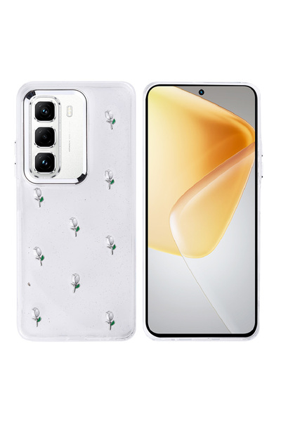sickossi حافظة Infinix Hot 50 Pro 4G غطاء شفاف فضي SCKS مع تصميم وسادة هوائية...