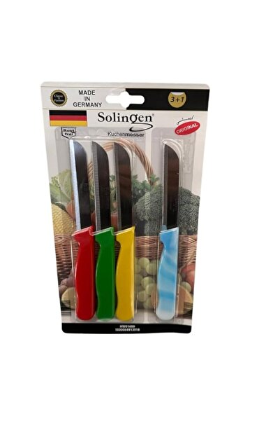 Generic مجموعة سكاكين مطبخ من الفولاذ المقاوم للصدأ من سولينجن - سكاكين ذات ش...