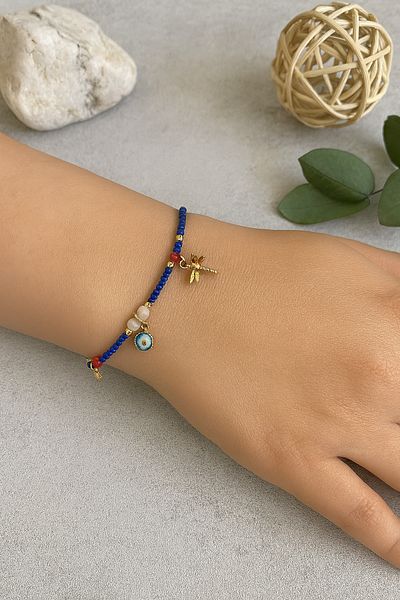 Nice For You Bohemian Evil Eye Beaded Bracelet – Handmade Women's Jewelry |   Dragonfly Charm |   For Daily and Gift