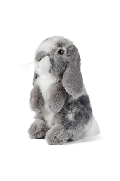 Living Nature Jucarie de plus, Iepure pufos cu urechi lungi gri in sezut 19 cm