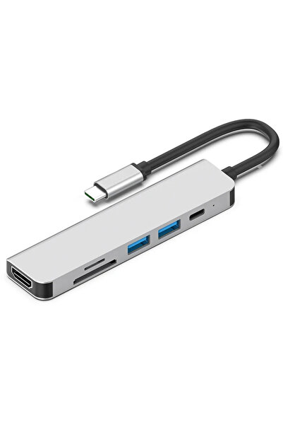 Cristalis Sale Statie de andocare, Profesional, Hub 6 in 1 CRISTALIS SALE™, portabil, Adaptor USB C,4K 30hz