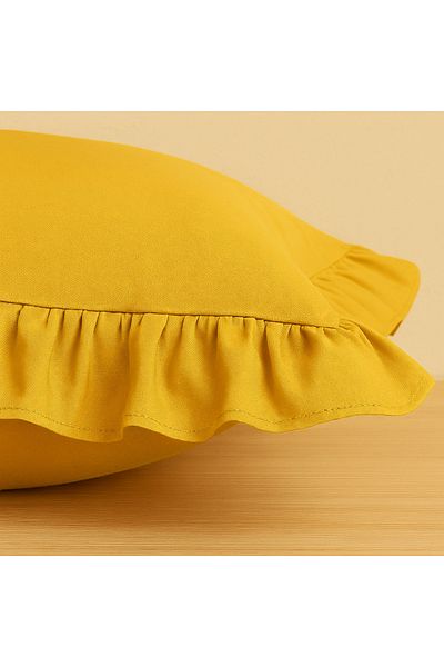 abidehanım 100% Cotton Ruffle Pillow Case 50X70 cm (1 Pc) Mustard