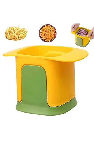 Generic مفرمة خضار يدوية 2 في 1 لتقطيع وتقطيع مكعبات المطبخ، أداة تقطيع الجزر...