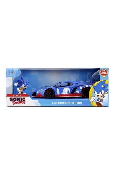 Simba Jada Sonic the Hedgehog and Sonic Lamborghini Veneno Diecast Figure Set 1/24 Scale