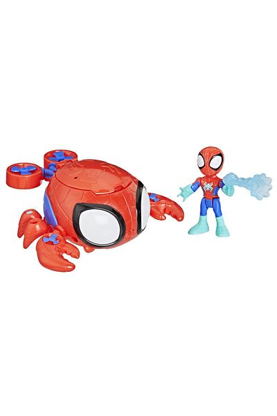 Hasbro Spidey and His Amazing Friends Marvel Figure Set 7.6Cm and the Spider Crab Submarine