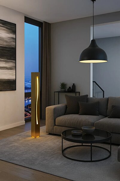 ARTILED Amber Led Kuşak Desenli Dekoratif Lambader