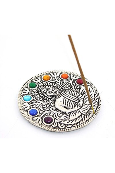 Store Metal 7 Çakra ( Chakra ) Buda Tütsülük 10.5 Cm