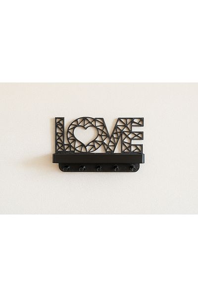 LalezarHome Love Written Keychain and Jewelry Hanger |   Wall Mounted Stylish Organizer |   Modern Geometric Design