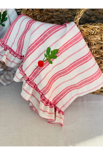 HOME OF BLOSSOM Embroidered Linen Kitchen Cover / Cloth / Oven Cover