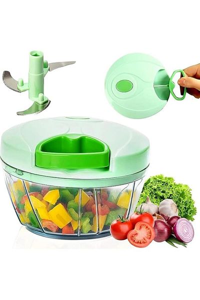 Generic Compact 3-Blade Manual Food Chopper & Whisk – 450 ml, Anti-Slip, Multi-Purpose for Chopping & Whipp