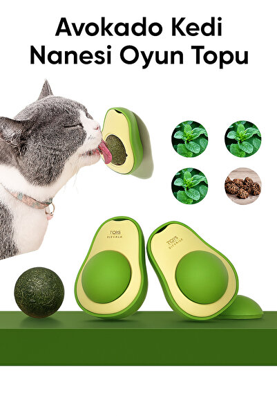 Yenilig كرة ألعاب الأفوكادو للقطط بالنعناع - رفيق لعب ممتع وطبيعي للقطط