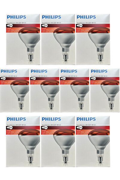 Philips (10 Adet) 250W Kızılötesi (infrared) Hayvan Isıtma ve Fizik Tedavi La...