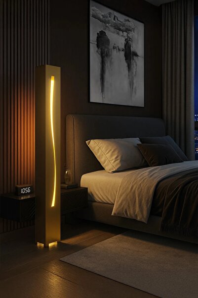 ARTILED Amber Led Kuşak Desenli Dekoratif Lambader